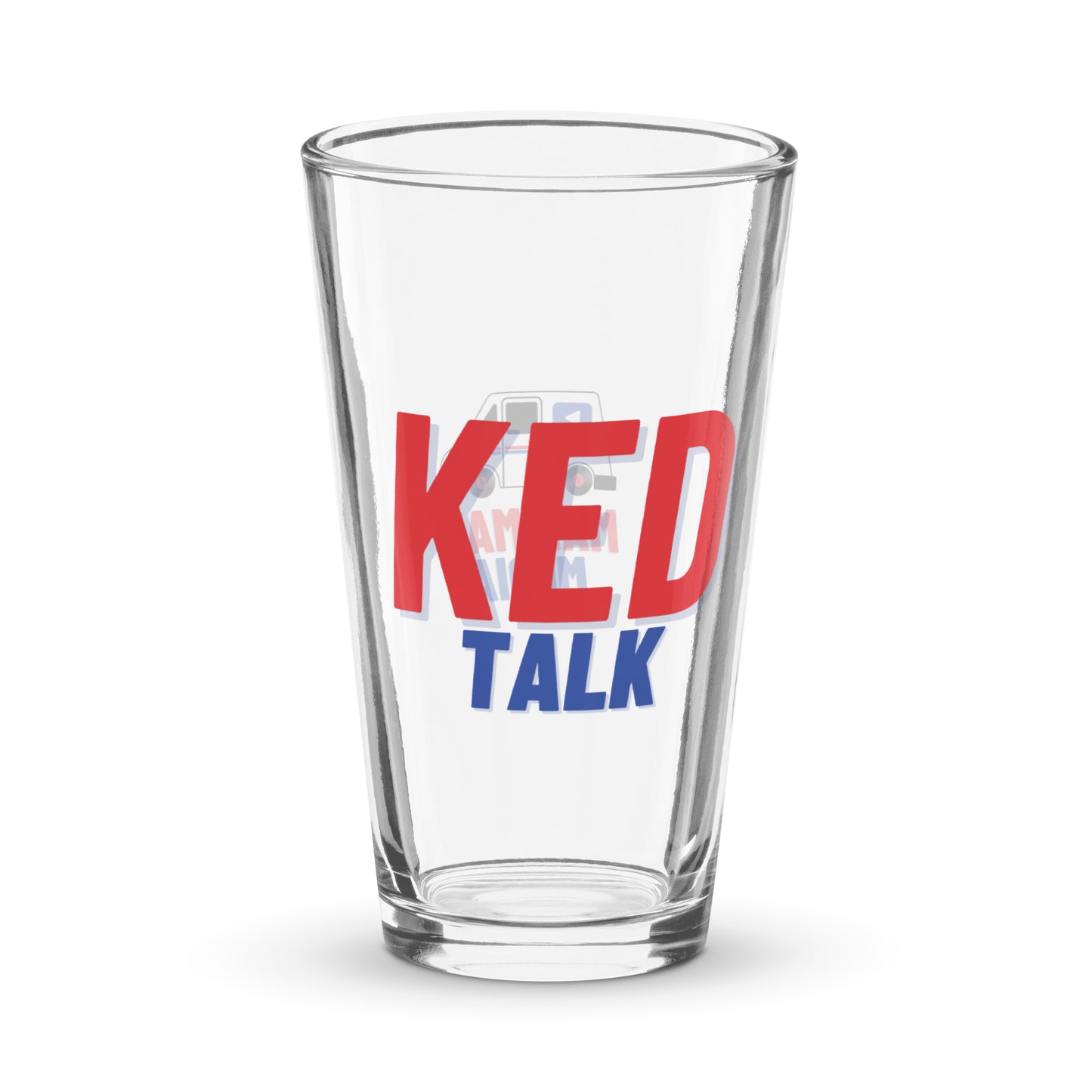 KED Talk pint glass